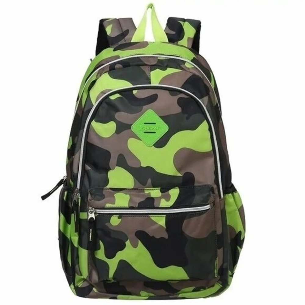 New Camouflage 19-Inch Student School Book Bag & kids Sports Backpack Green Camo